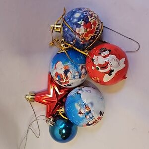 Vintage Christmas Ornaments Set of Six